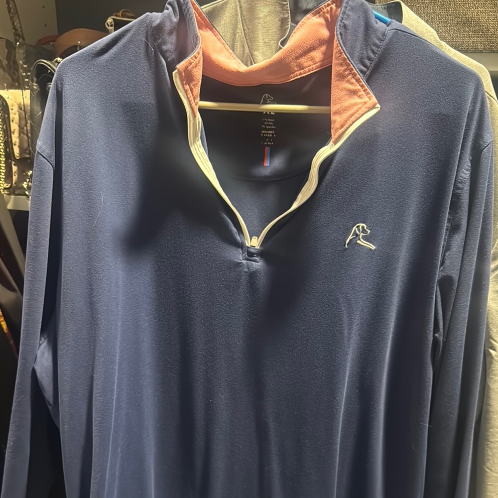 Rhoback Blue Zip Up Sweater with Quarter-Zip Design